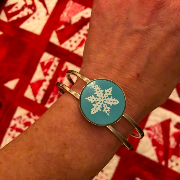 Vintage Pyrex Snowflake handmade vintage bracelet - Picture 5 of 6